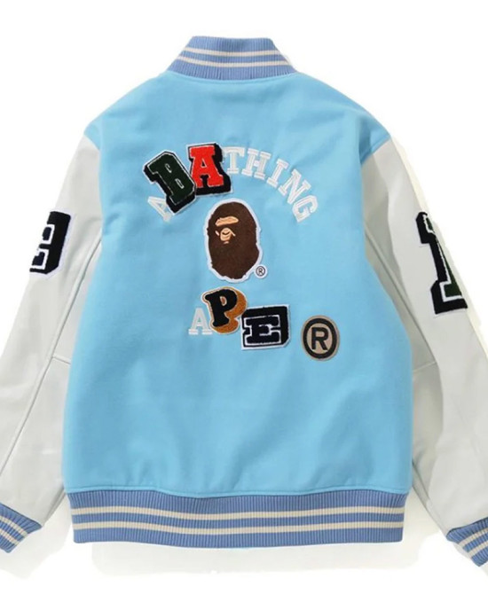 Crazy Patch Bape Wool Varsity Jacket Crazy Patch Bape Wool Varsity Jacket