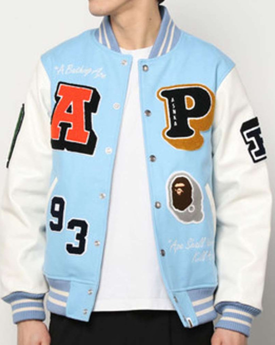Crazy Patch Bape Wool Varsity Jacket Crazy Patch Bape Wool Varsity Jacket