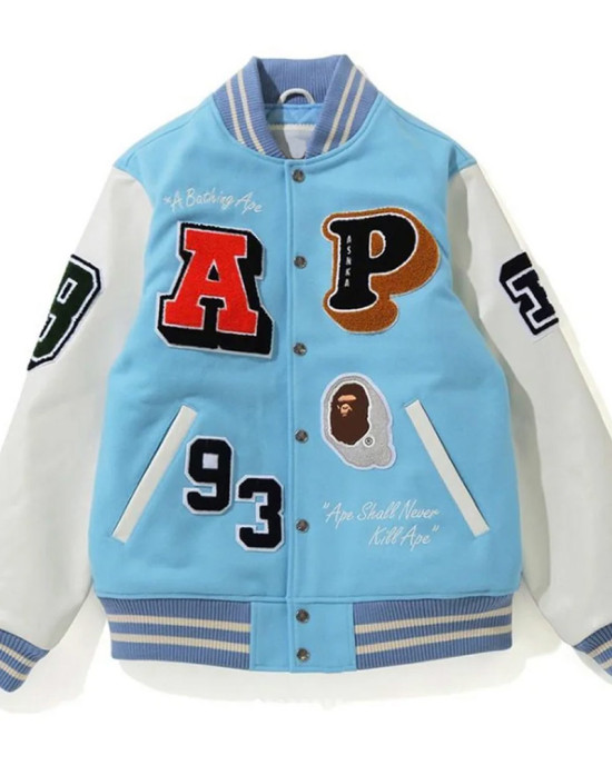 Crazy Patch Bape Wool Varsity Jacket Crazy Patch Bape Wool Varsity Jacket