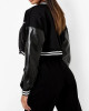 Cropped Beyond The Range Black Varsity Jacket Cropped Beyond The Range Black Varsity Jacket