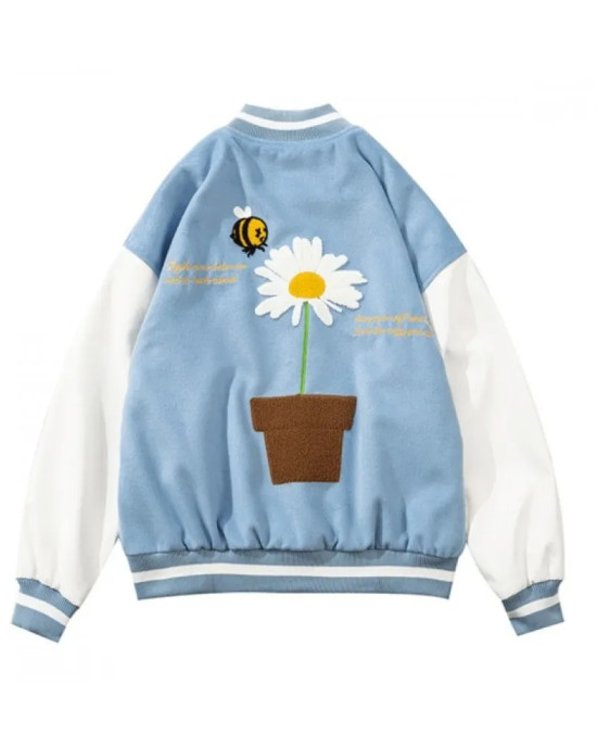 Crown Grade Flower Varsity Jacket Crown Grade Flower Varsity Jacket