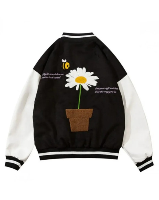Crown Grade Flower Varsity Jacket Crown Grade Flower Varsity Jacket
