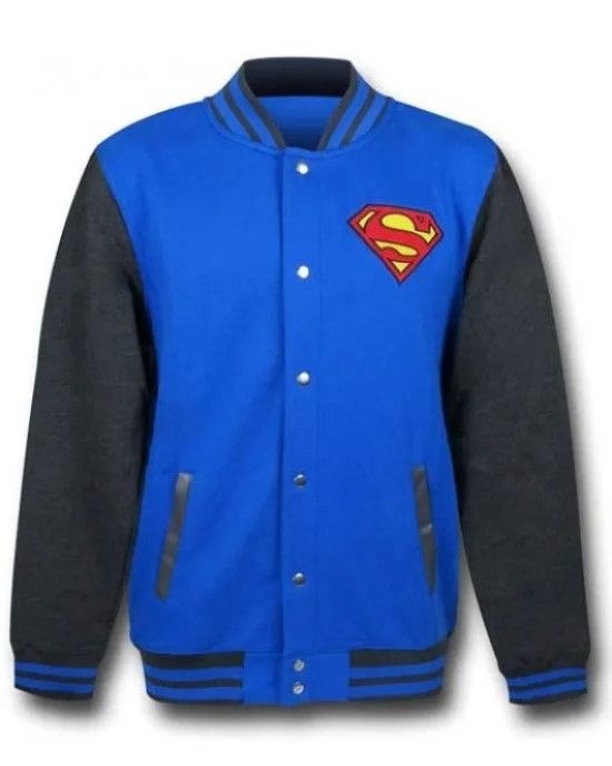 DC Comics Superman Bomber Varsity Jacket DC Comics Superman Bomber Varsity Jacket