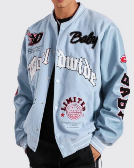 DaBaby Blue Letterman Varsity Jacket