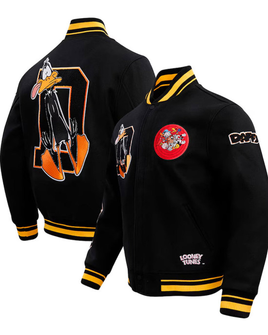 Daffy Duck Looney Tunes Freeze Max Black Varsity Jacket Daffy Duck Looney Tunes Freeze Max Black Varsity Jacket