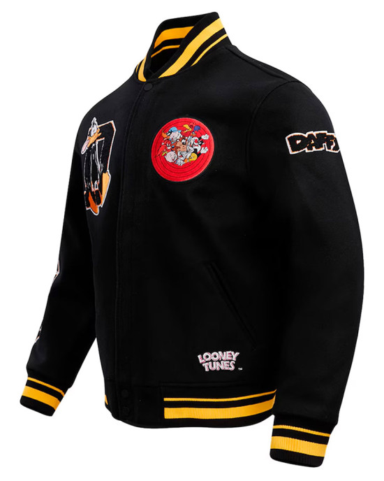 Daffy Duck Looney Tunes Freeze Max Black Varsity Jacket Daffy Duck Looney Tunes Freeze Max Black Varsity Jacket