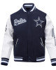 Dallas Cowboys Script Tail Classic Rib Varsity Jacket Dallas Cowboys Script Tail Classic Rib Varsity Jacket