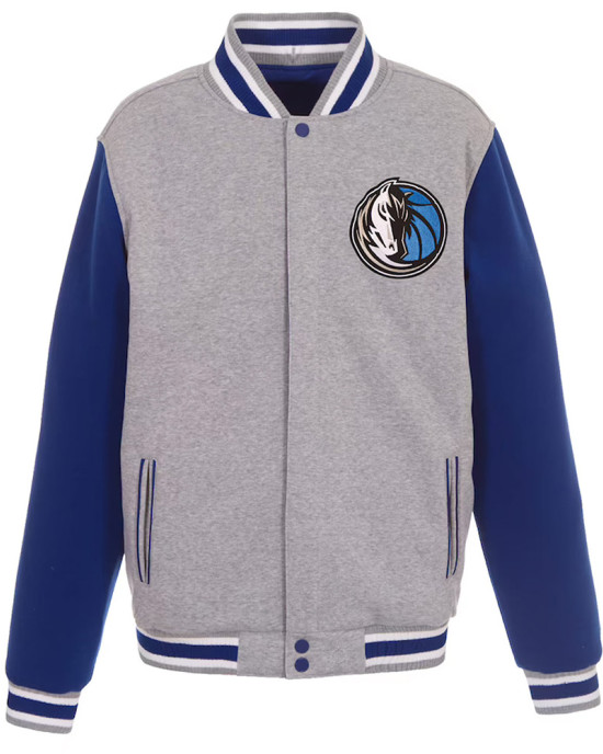 Dallas Mavericks Gray and Royal Varsity Wool Jacket Dallas Mavericks Gray and Royal Varsity Wool Jacket