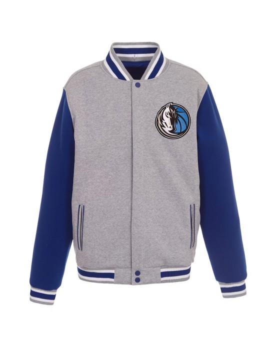 Dallas Mavericks Gray and Royal Varsity Wool Jacket