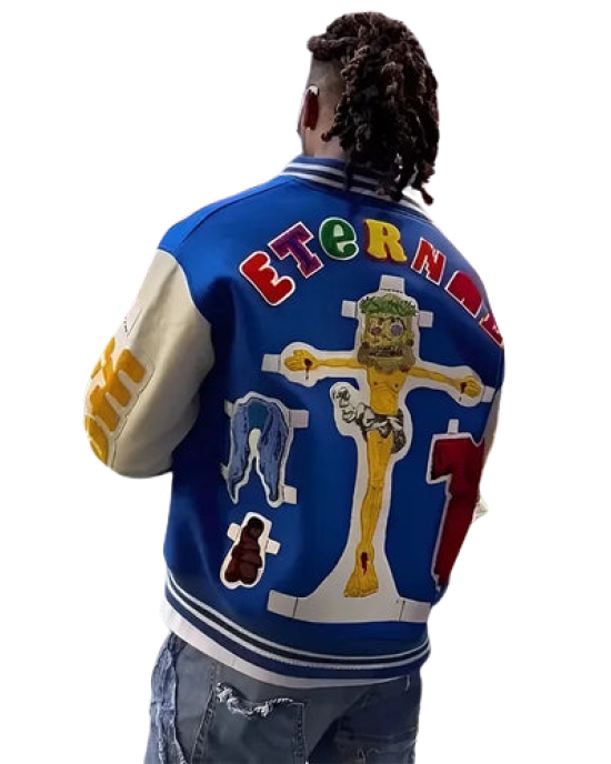 Damar Hamlin Super Bowl Blue Wool Varsity Jacket Damar Hamlin Super Bowl Blue Wool Varsity Jacket