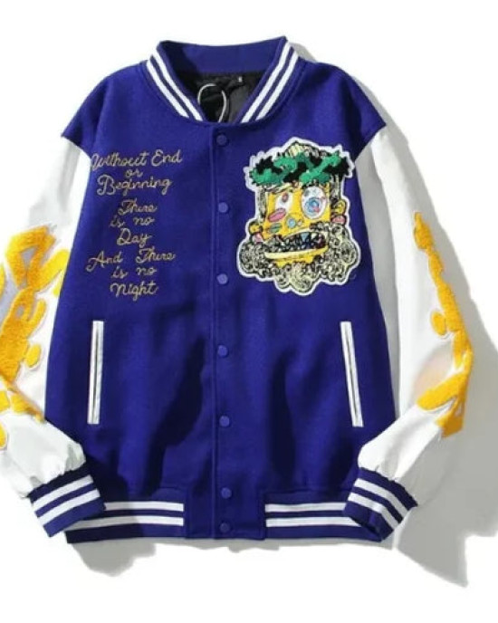 Damar Hamlin Super Bowl Blue Wool Varsity Jacket Damar Hamlin Super Bowl Blue Wool Varsity Jacket
