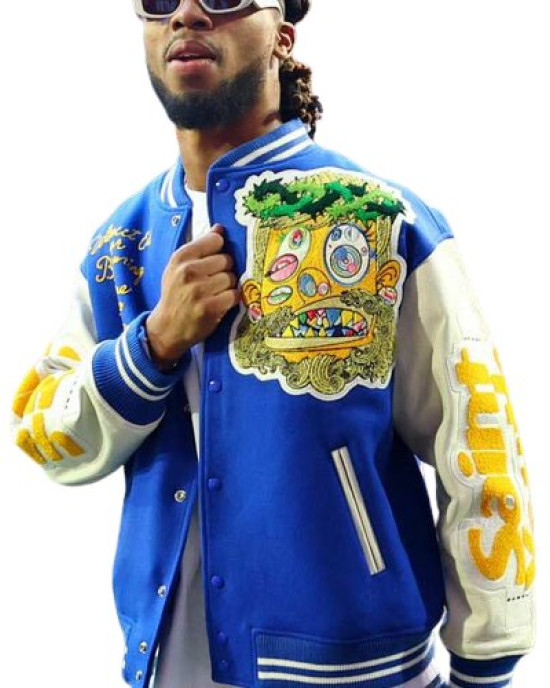 Damar Hamlin Super Bowl LVII Blue Varsity Jacket Damar Hamlin Super Bowl LVII Blue Varsity Jacket