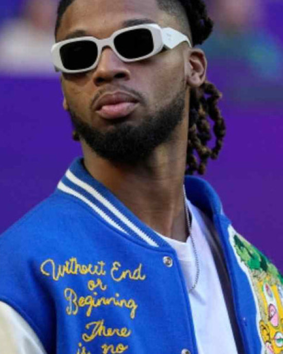 Damar Hamlin Super Bowl LVII Blue Varsity Jacket Damar Hamlin Super Bowl LVII Blue Varsity Jacket