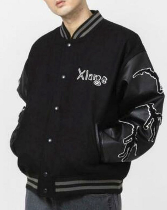 Death Note Wool/Leather Black Varsity Jacket