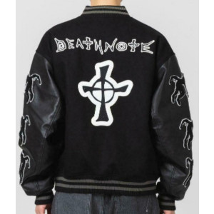 Death Note Wool/Leather Black Varsity Jacket 