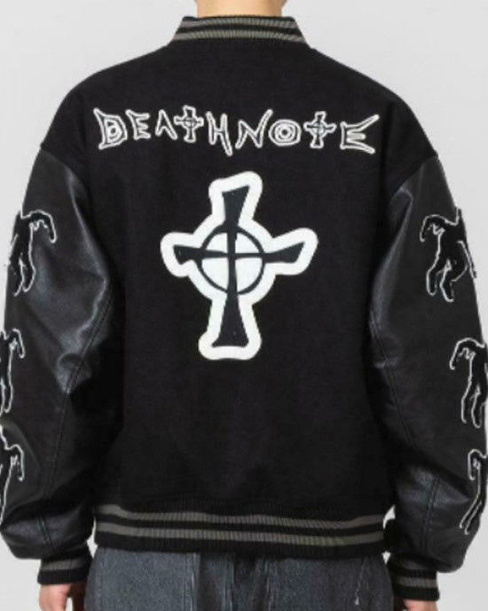 Death Note Wool/Leather Black Varsity Jacket