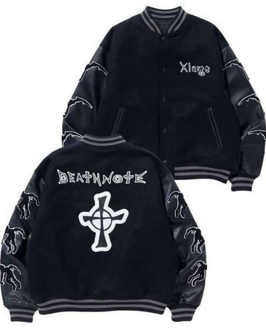 Death Note Wool/Leather Black Varsity Jacket
