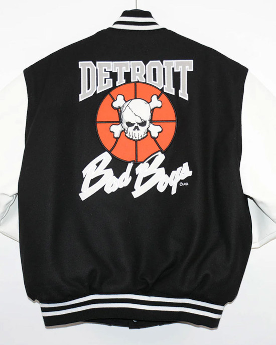 Detroit Bad Boys Varsity Black and White Jacket Detroit Bad Boys Varsity Black and White Jacket