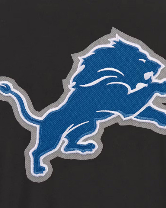Detroit Lions Black and Gray Varsity Wool Jacket Detroit Lions Black and Gray Varsity Wool Jacket