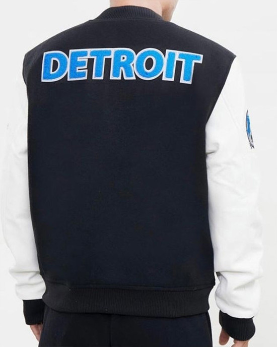 Detroit Lions Letterman Varsity Black and White Jacket Detroit Lions Letterman Varsity Black and White Jacket