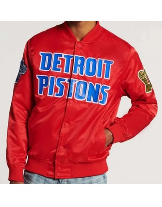Detroit Pistons Red Bomber Jacket