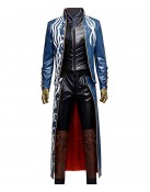 Devil May Cry 3 Vergil Blue Leather Trench Coat