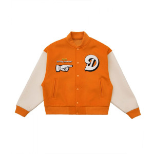 Doncare Legs Orange and White Varsity Jacket