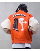 Doncare Legs Orange and White Varsity Jacket