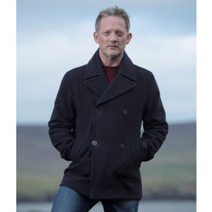 Douglas Henshall Shetland Black Peacoat