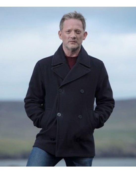 Douglas Henshall Shetland Black Peacoat