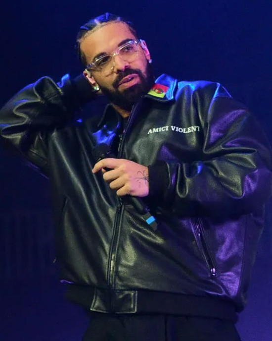 Drake Amici Violente Leather Jacket Drake Amici Violente Leather Jacket