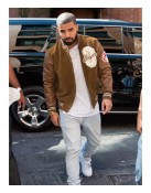 Drake Suede Leather Varsity Jacket