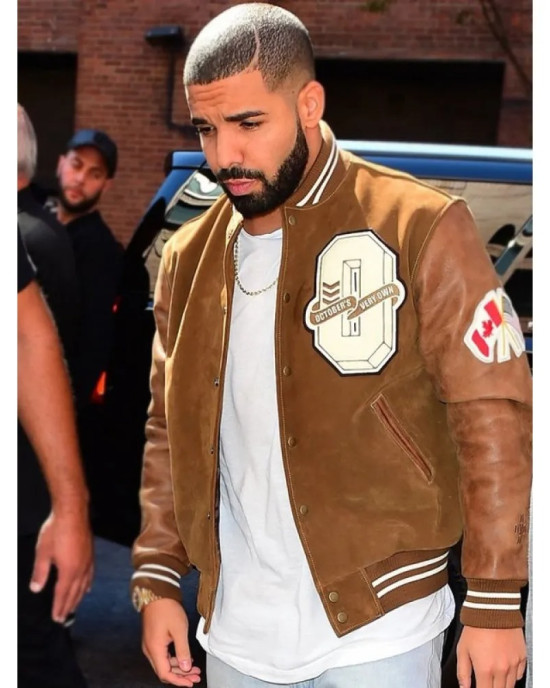 Drake Suede Leather Varsity Jacket Drake Suede Leather Varsity Jacket