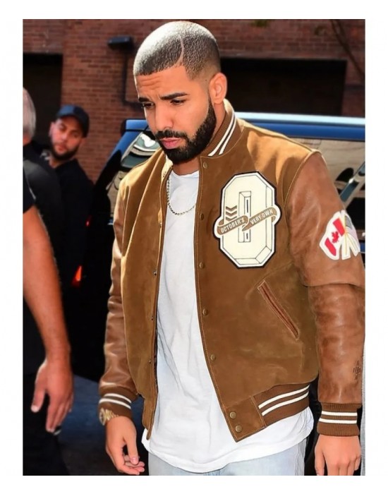 Drake Suede Leather Varsity Jacket