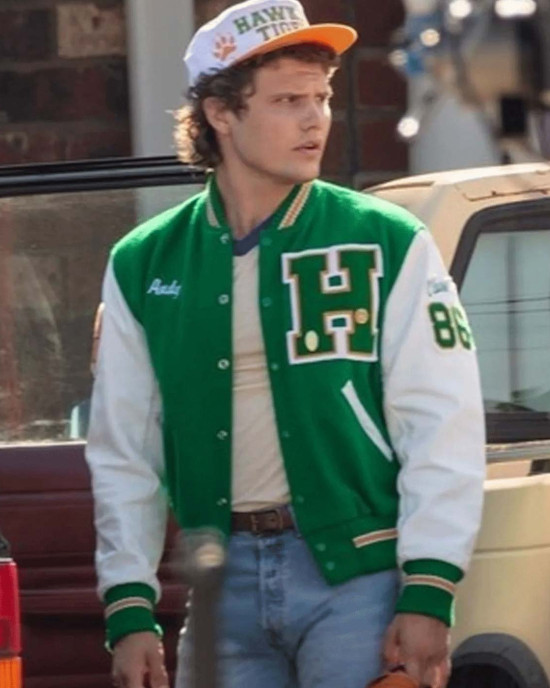 Eddie Munson Green Letterman Varsity Jacket Stranger Things S04 Eddie Munson Green Letterman Varsity Jacket Stranger Things S04