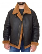 Edwardo Ginger Brown B3 Bomber Jacket with Hood