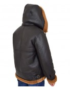 Edwardo Ginger Brown B3 Bomber Jacket with Hood