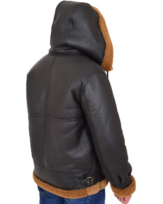 Edwardo Ginger Brown B3 Bomber Jacket with Hood Edwardo Ginger Brown B3 Bomber Jacket with Hood
