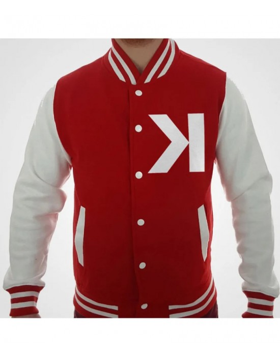 Electro Kavinsky Red and White Wool Jacket