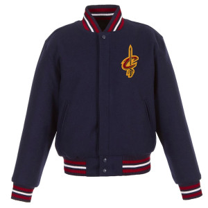Embroidered Cleveland Cavaliers Wool Navy Varsity Jacket