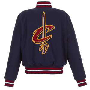Embroidered Cleveland Cavaliers Wool Navy Varsity Jacket
