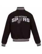 Embroidered San Antonio Spurs Varsity Black Wool Jacket