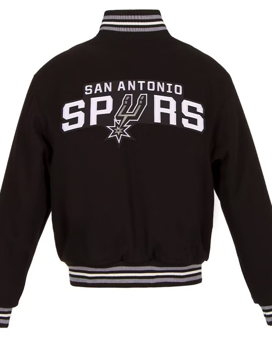 Embroidered San Antonio Spurs Varsity Black Wool Jacket Embroidered San Antonio Spurs Varsity Black Wool Jacket