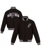 Embroidered San Antonio Spurs Varsity Black Wool Jacket
