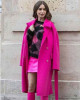 Emily in Paris Lily Collins Pink Wool Belted Coat Emily in Paris Lily Collins Pink Wool Belted Coat