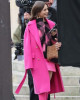 Emily in Paris Lily Collins Pink Wool Belted Coat Emily in Paris Lily Collins Pink Wool Belted Coat