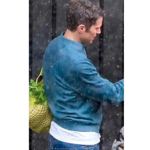 Emily in Paris Lucas Bravo Blue Bomber Jacket