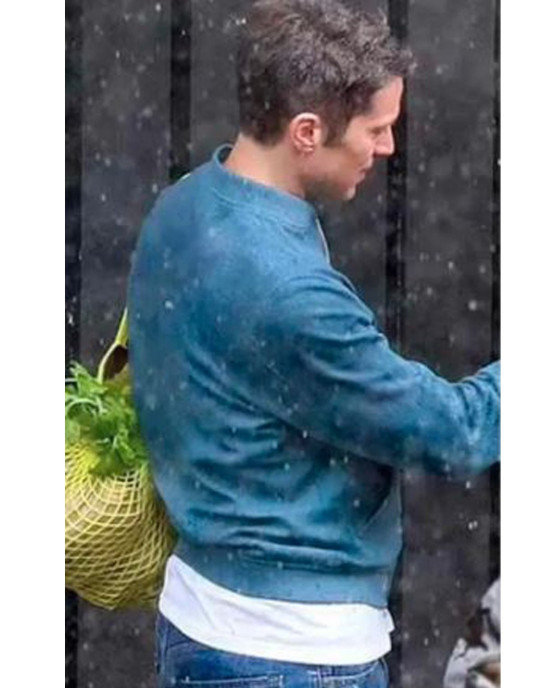 Emily in Paris Lucas Bravo Blue Bomber Jacket