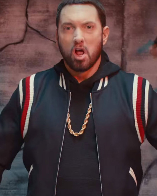 Eminem Godzilla Black Bomber Jacket Eminem Godzilla Black Bomber Jacket