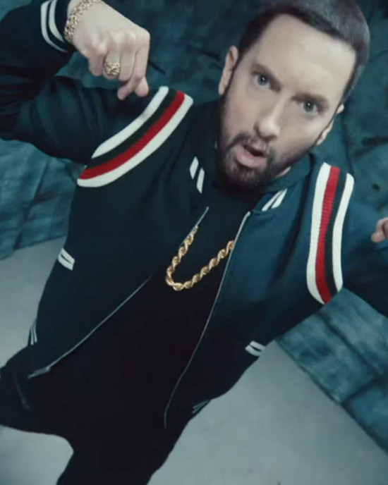 Eminem Godzilla Black Bomber Jacket Eminem Godzilla Black Bomber Jacket